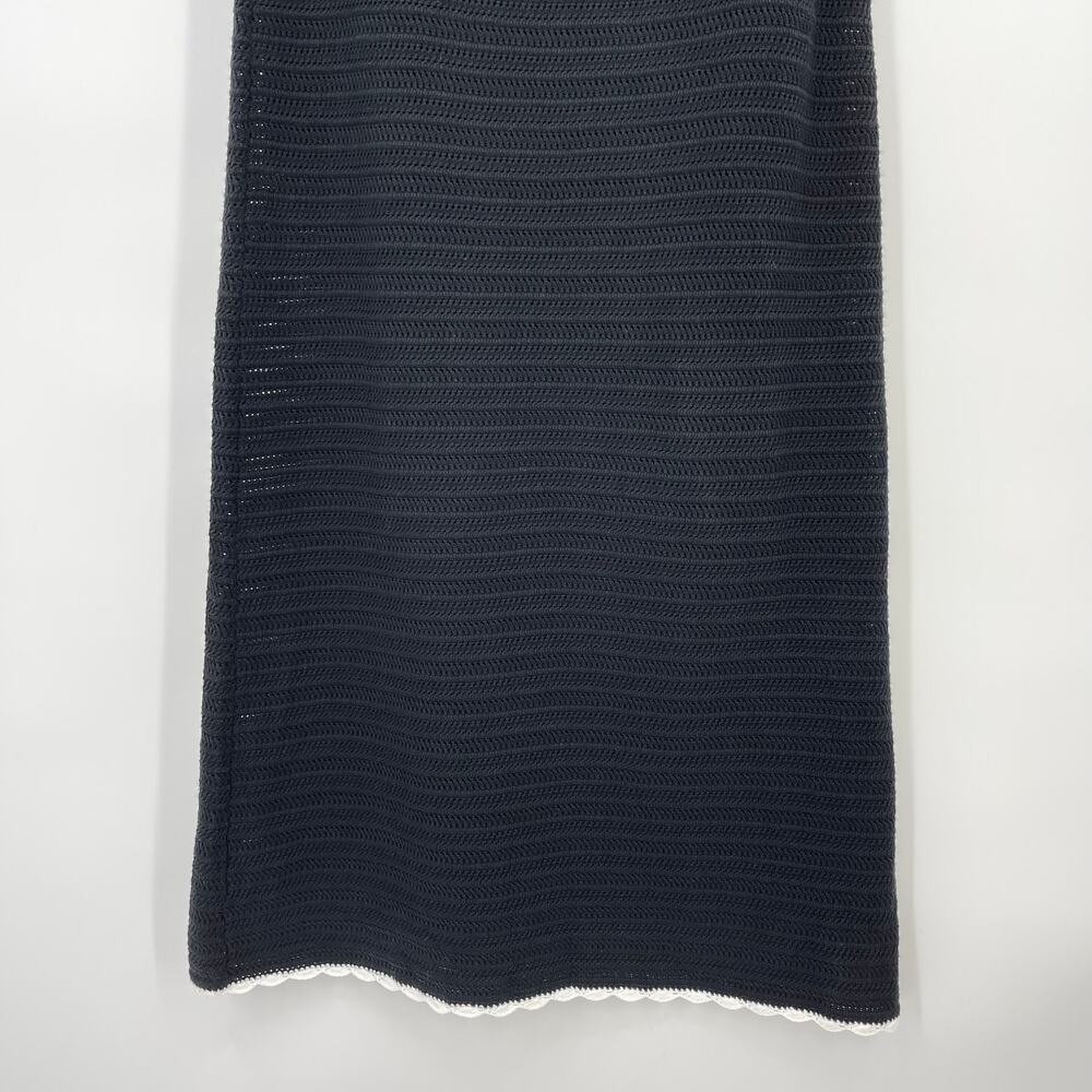Bec + Bridge | NWT Ravyn Halter Maxi Dress in Black Crochet Knit White Trim M - Picture 14 of 16